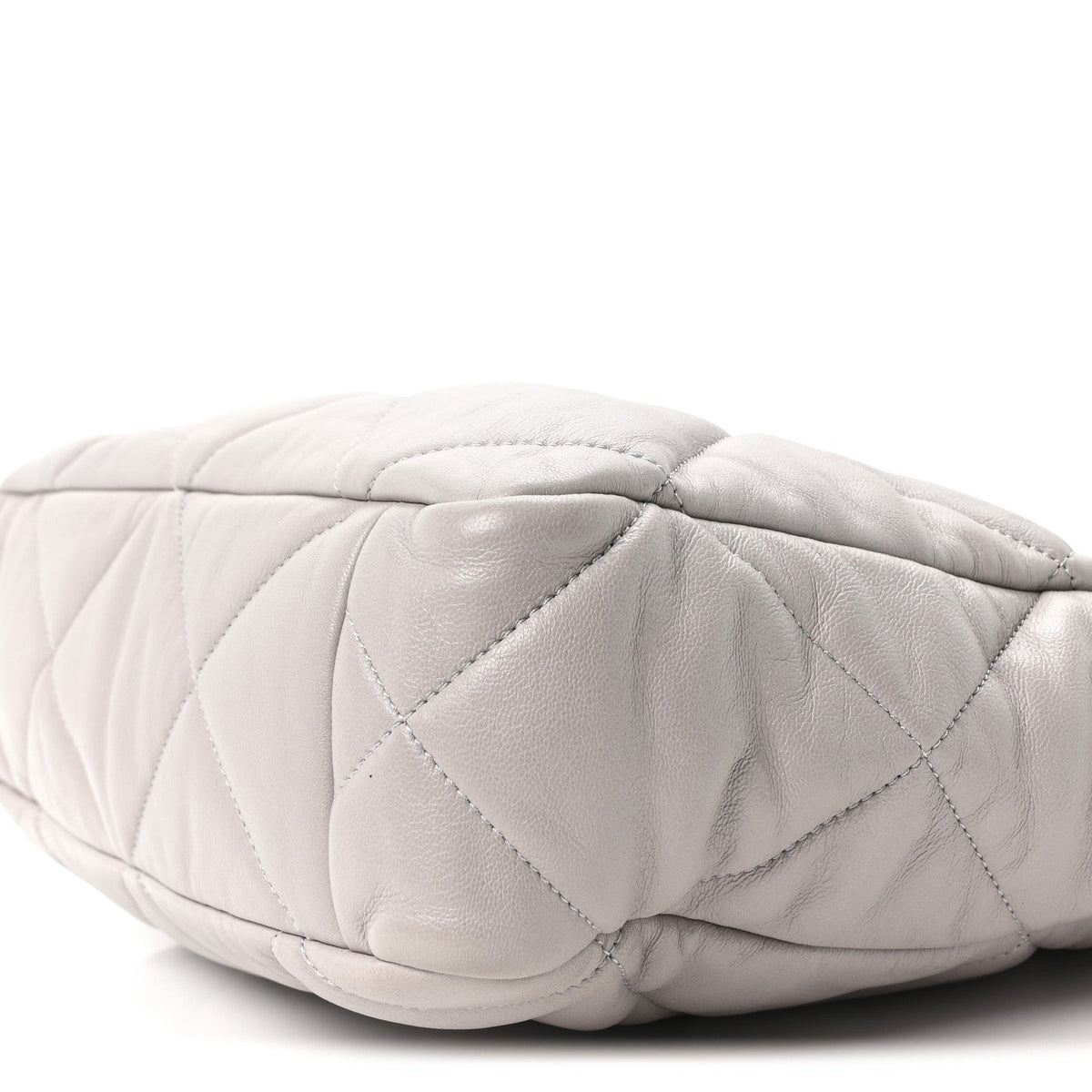 Lambskin Quilted Chanel 19 Shopping Bag Grey
