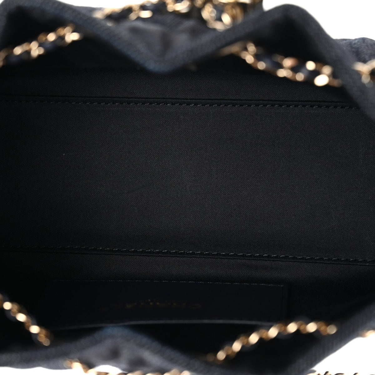 Denim Quilted Mini Chanel 25 Handbag Dark Blue