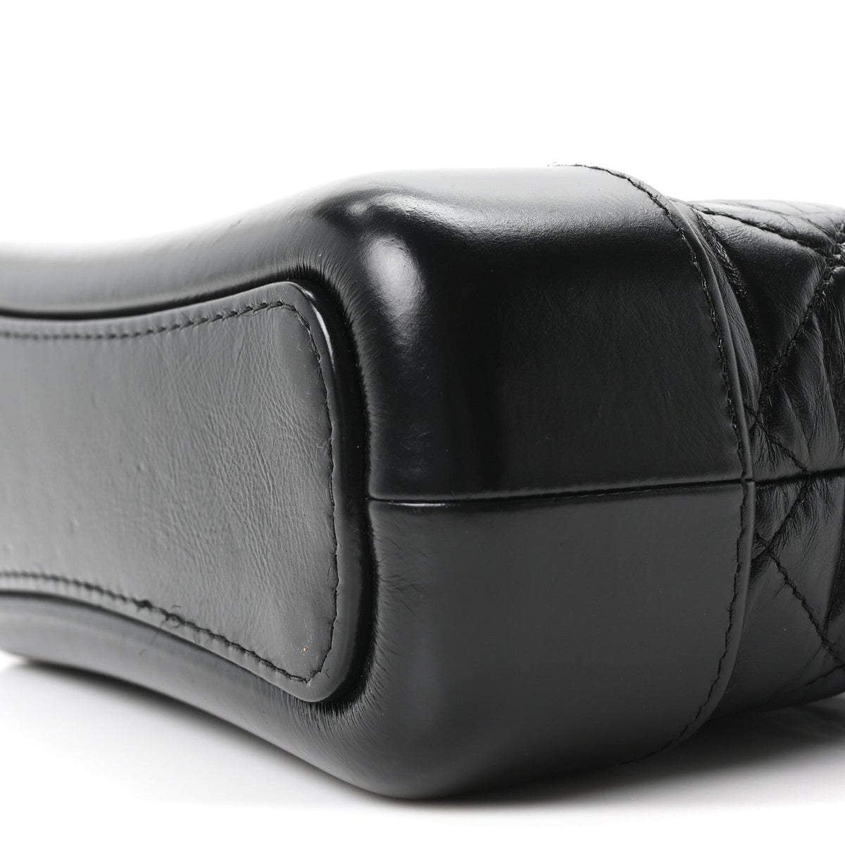 Aged Calfskin Quilted Small Gabrielle Hobo Black