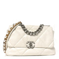 Quilted Large Chanel 19 Flap White