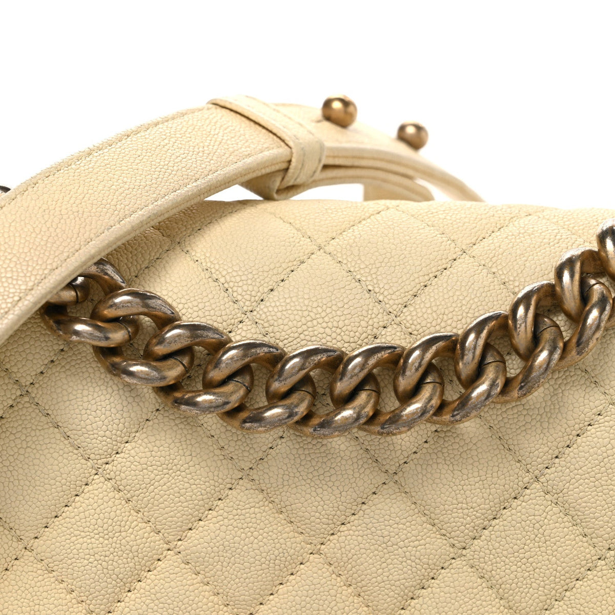Caviar Quilted Small Boy Flap Yellow