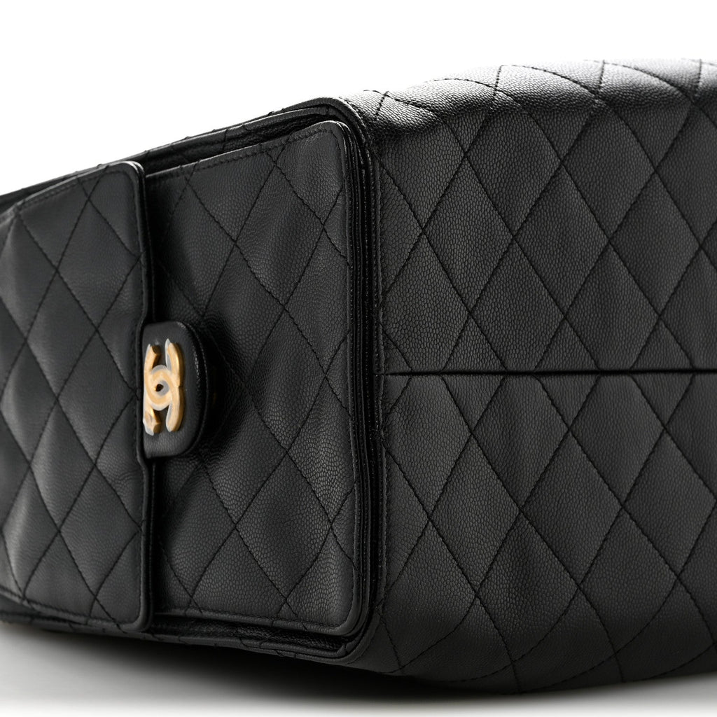 Caviar Quilted Large Chanel 25 Handbag Black