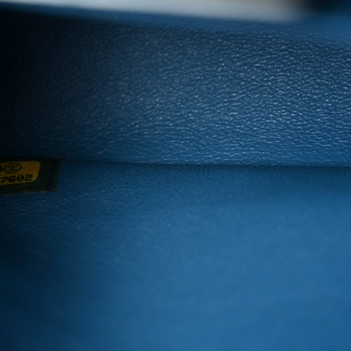 Iridescent Caviar Quilted Medium Double Flap Blue
