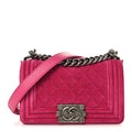 Velvet Quilted Small Boy Flap Pink