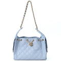 Caviar Quilted Small Chanel 25 Handbag Light Blue