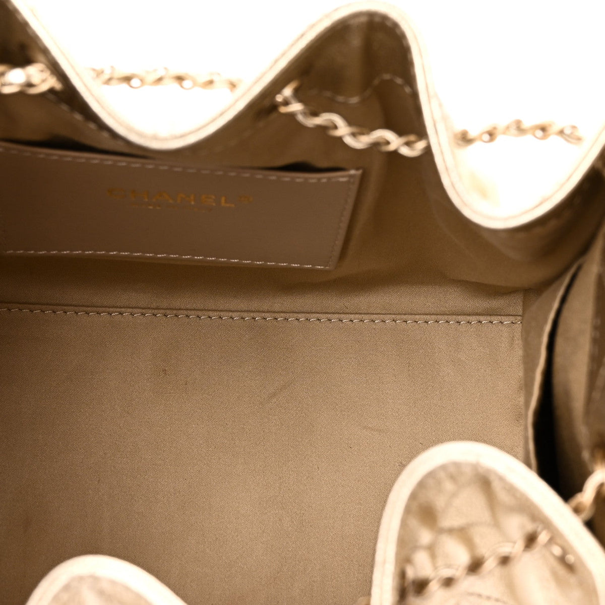 Metallic Caviar Quilted Small Chanel 25 Handbag Gold