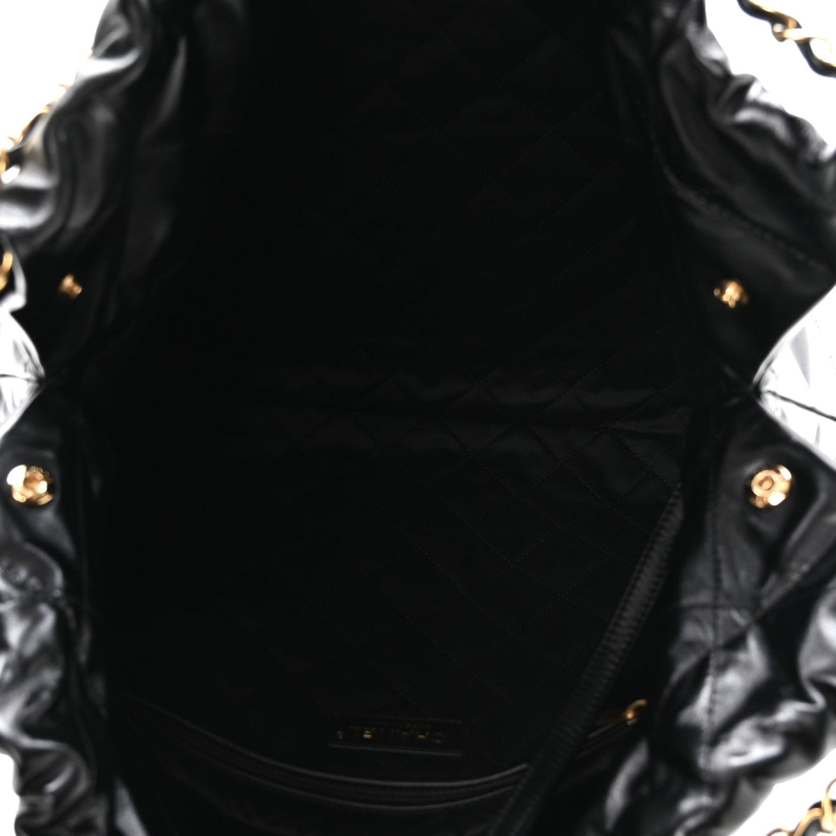 Shiny Calfskin Quilted Small Chanel 22 Black