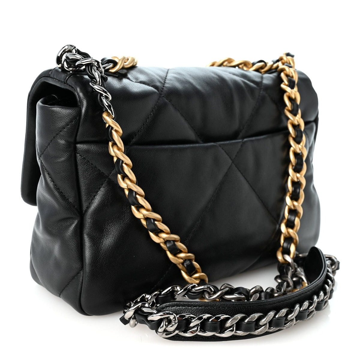 Lambskin Quilted Medium Chanel 19 Flap Black