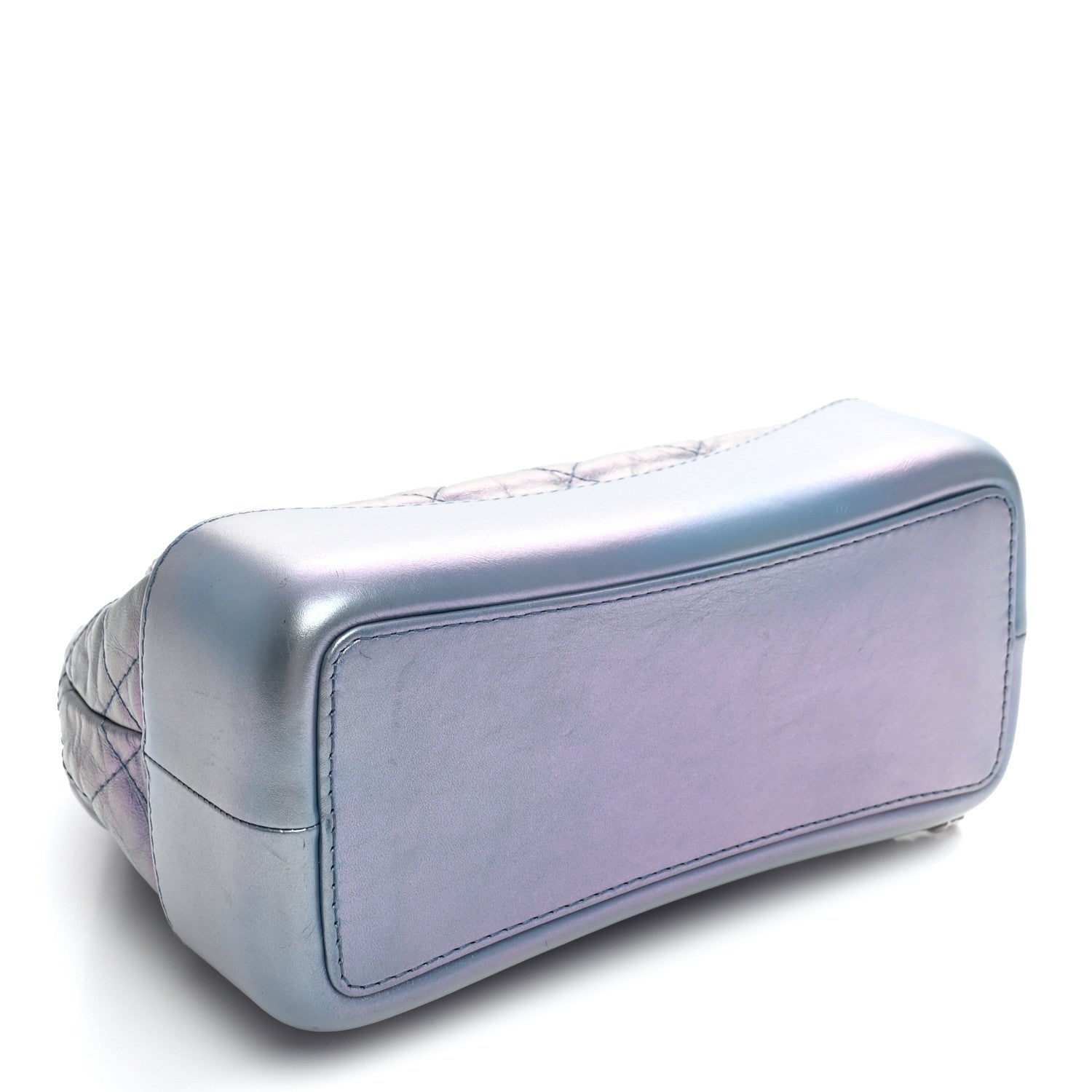 Iridescent Lambskin Calfskin Quilted Gabrielle Backpack Light Purple