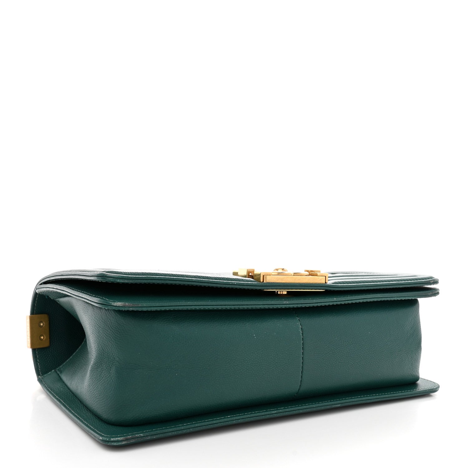 Caviar Quilted Medium Boy Flap Dark Green