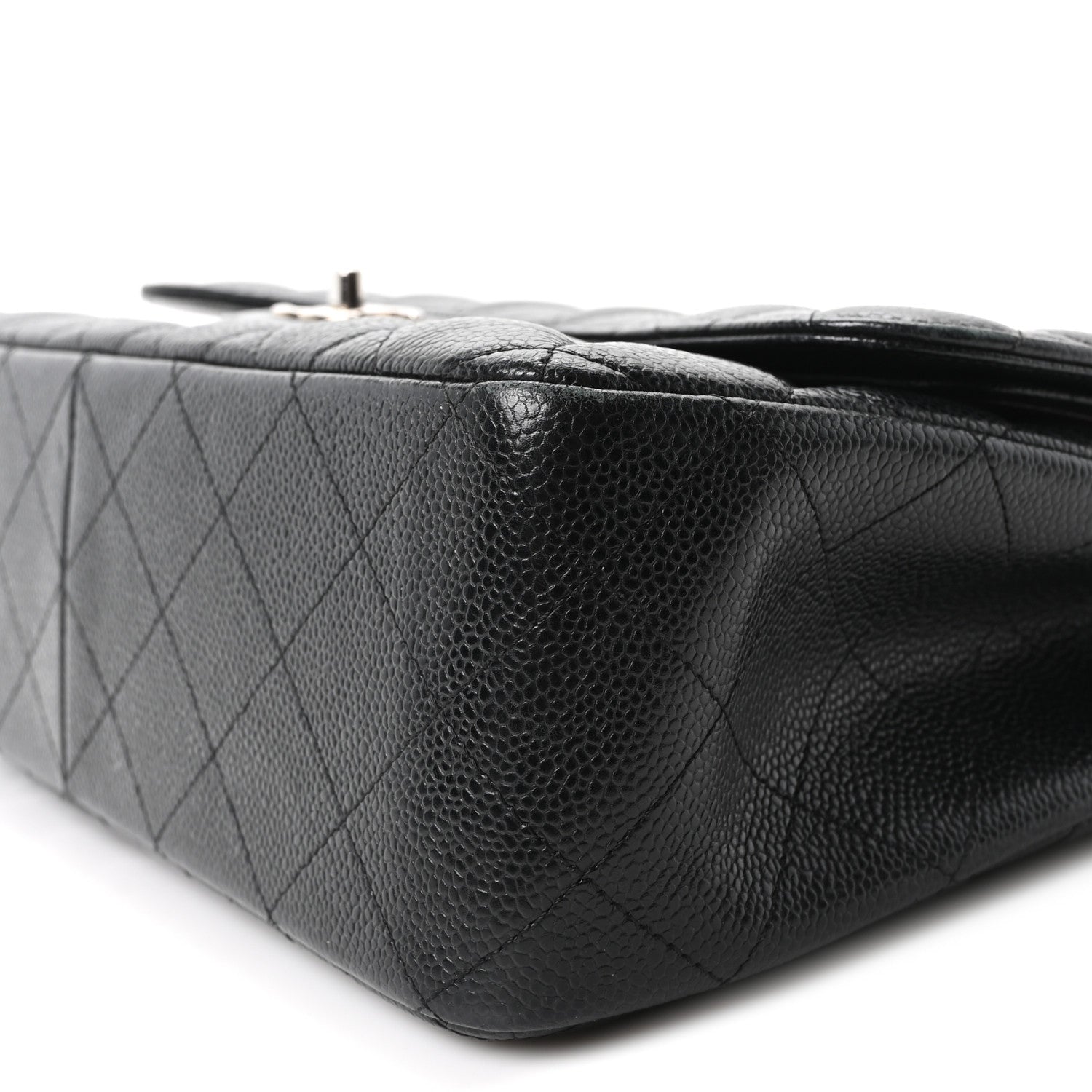 Caviar Quilted Jumbo Double Flap Black