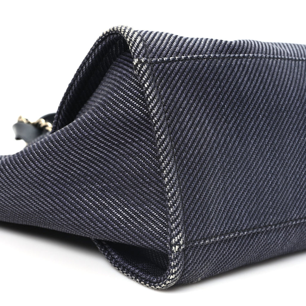 Mixed Fibers Calfskin Medium Deauville Tote Black