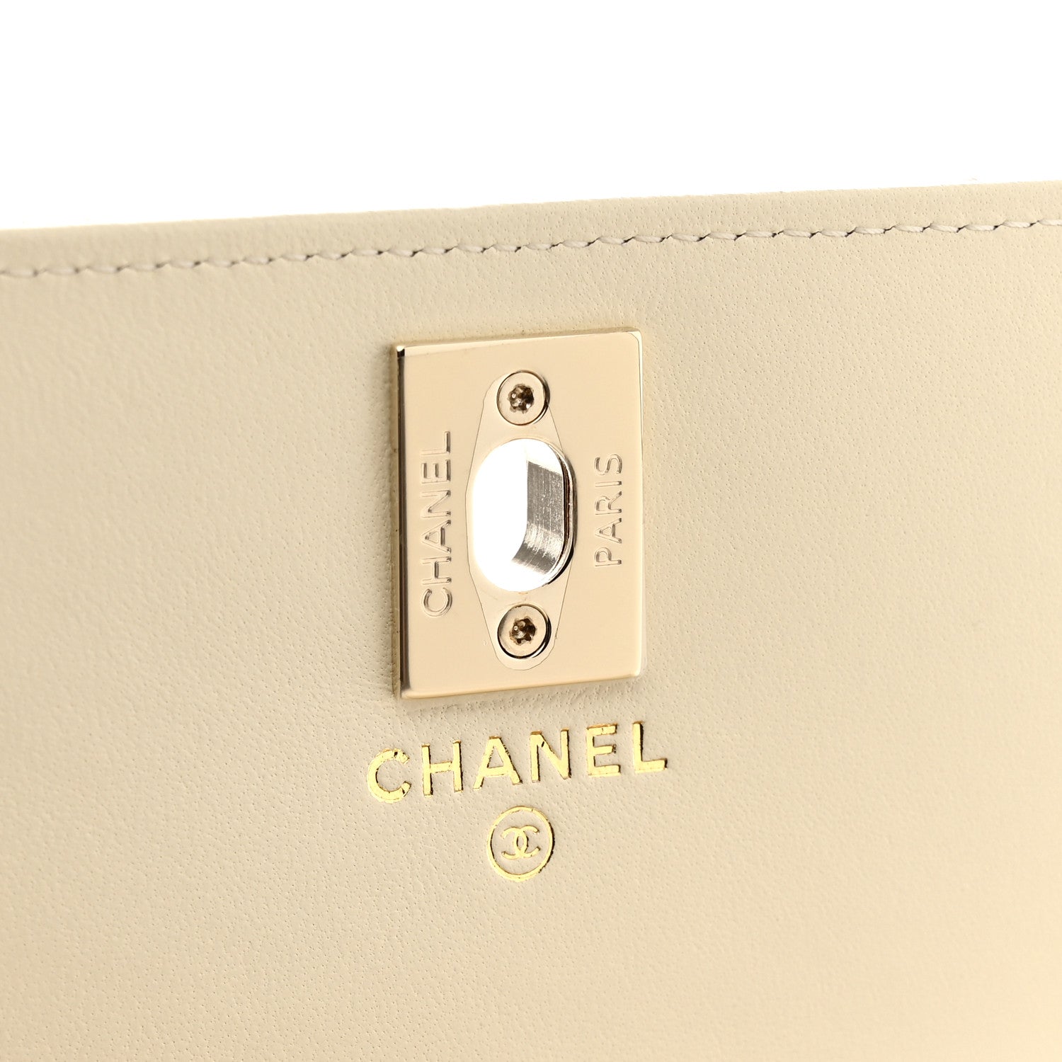 Lambskin Quilted Trendy CC Dual Handle Clutch With Chain Light Beige