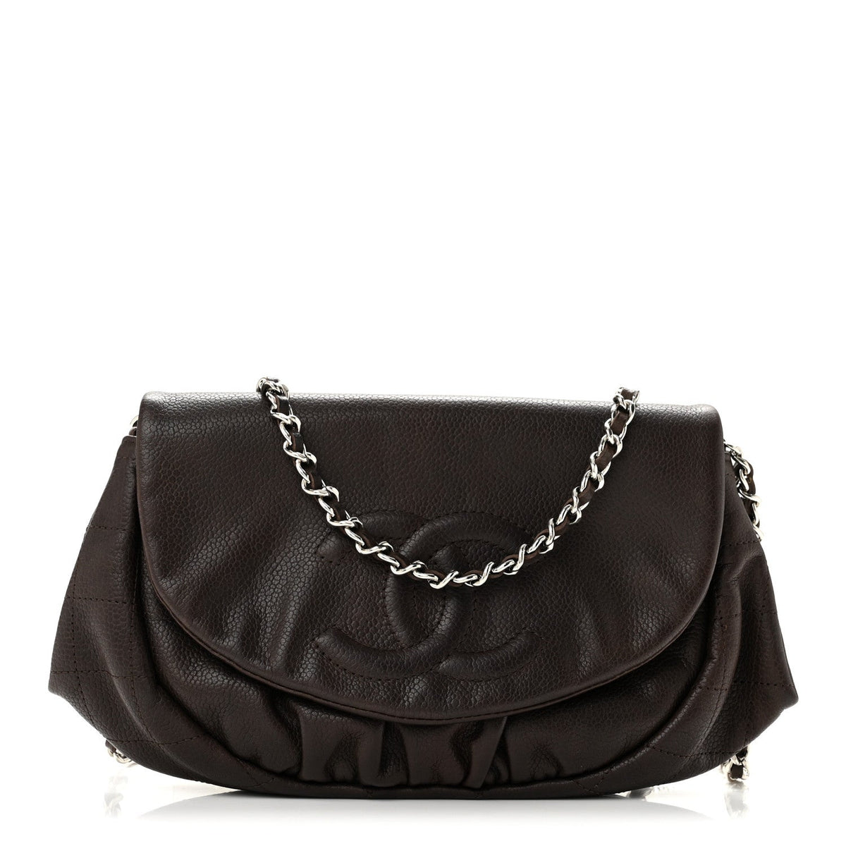 Caviar Half Moon Wallet On Chain WOC Brown