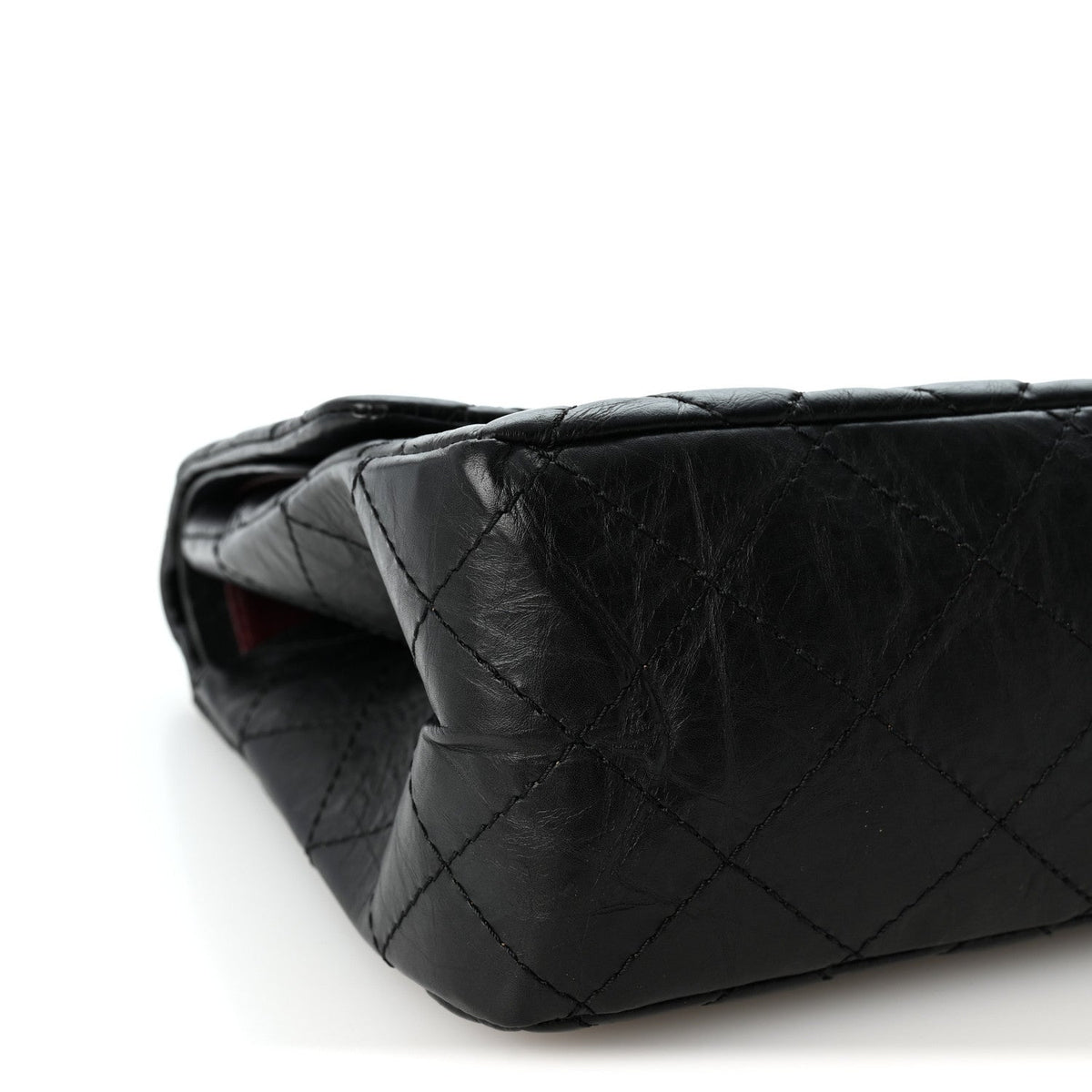Aged Calfskin Quilted 2.55 Reissue 227 Flap Black