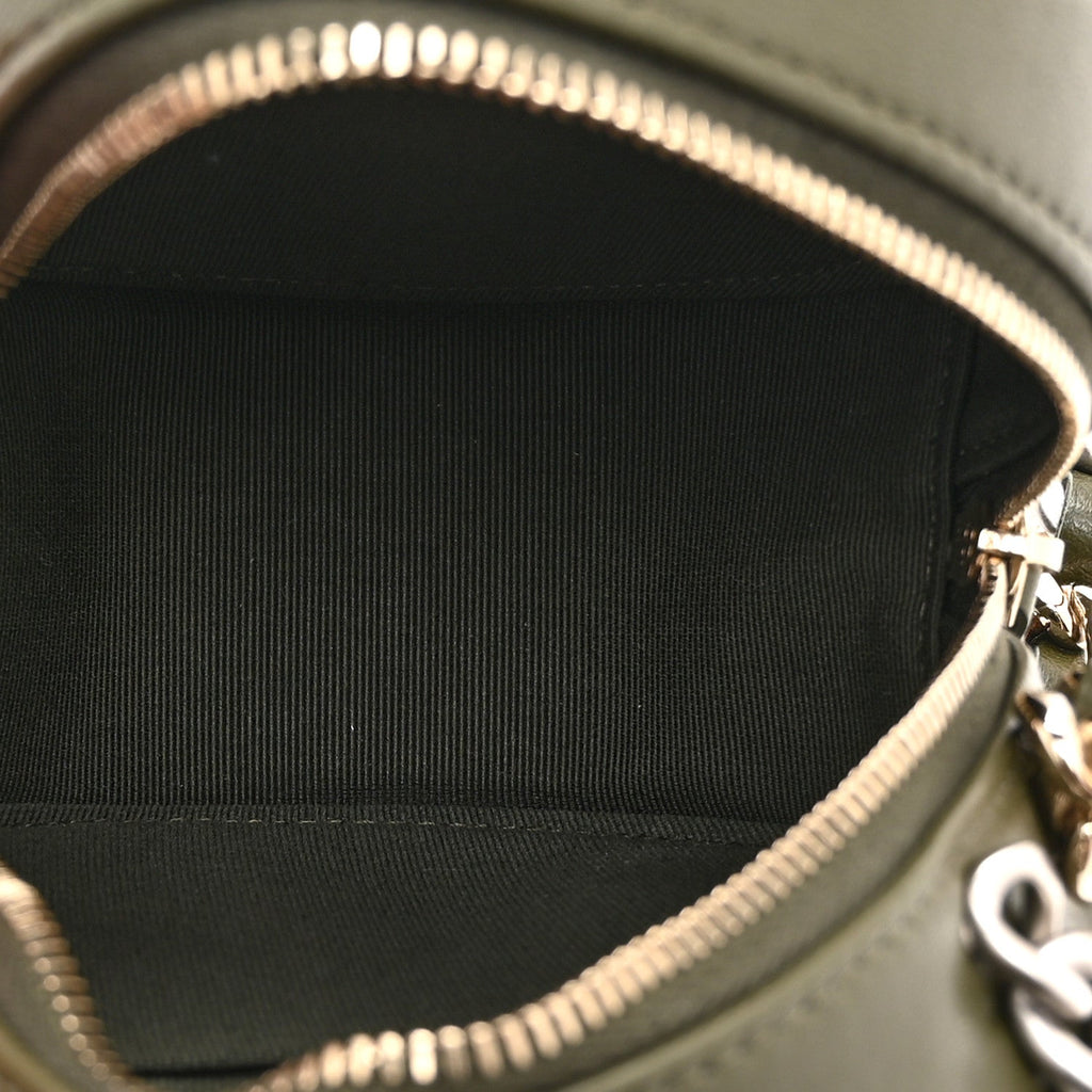 Lambskin Quilted Chanel 19 Round Clutch With Chain Green