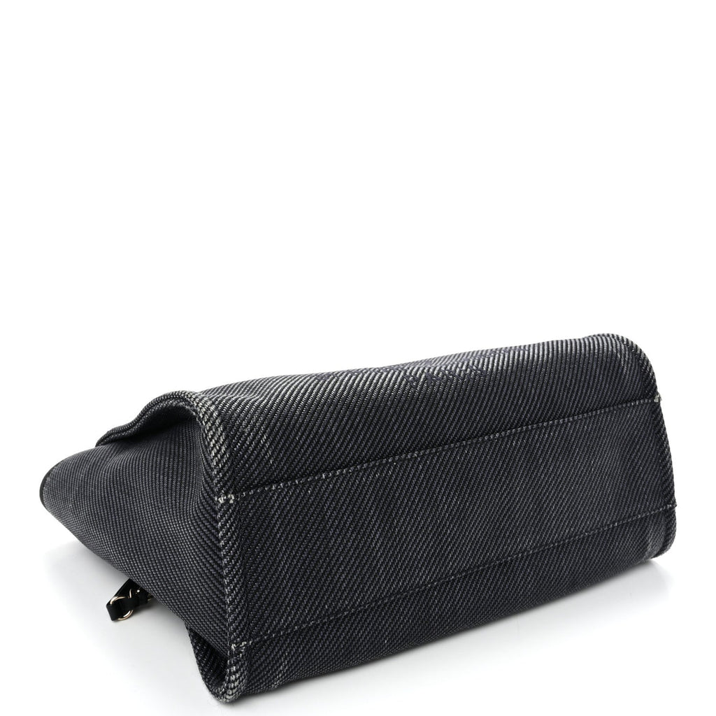 Mixed Fibers Calfskin Small Deauville Tote Black