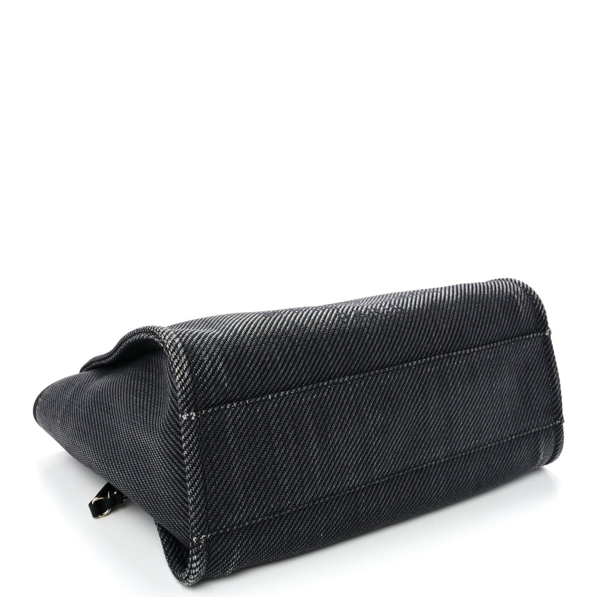 Mixed Fibers Calfskin Small Deauville Tote Black