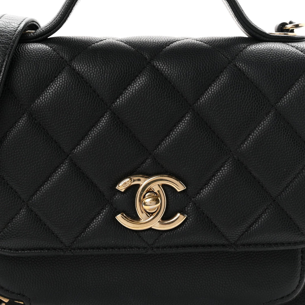 Caviar Quilted Small Business Affinity Flap Black