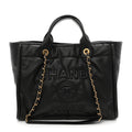 Calfskin Small Deauville Tote Black