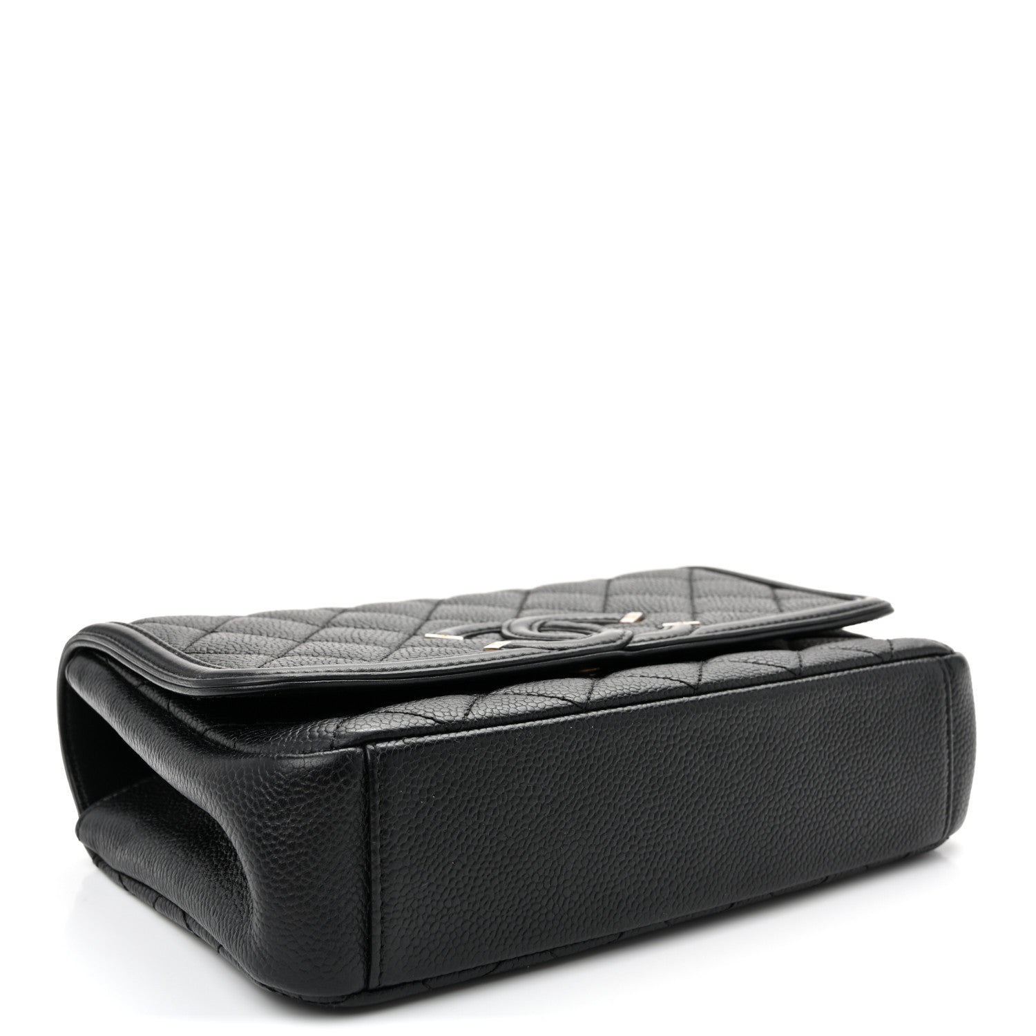 Caviar Quilted Small CC Filigree Flap Black