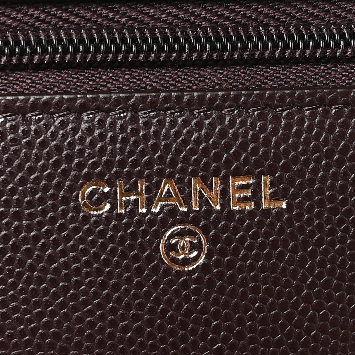 Caviar Quilted Wallet on Chain WOC Dark Brown
