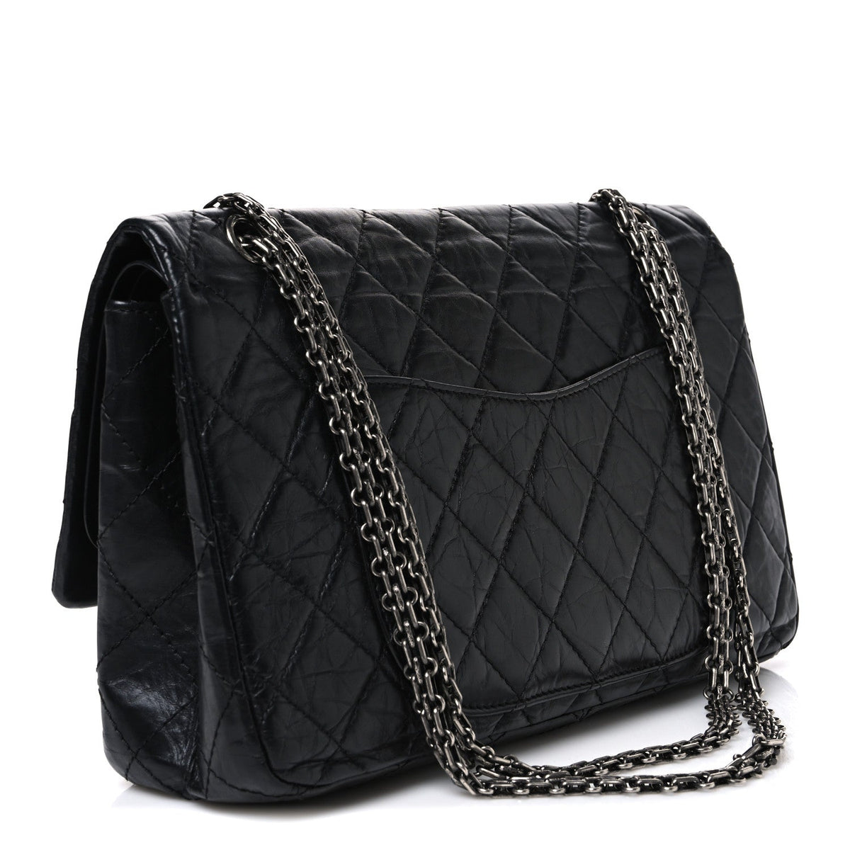 Aged Calfskin Quilted 2.55 Reissue 226 Flap Black
