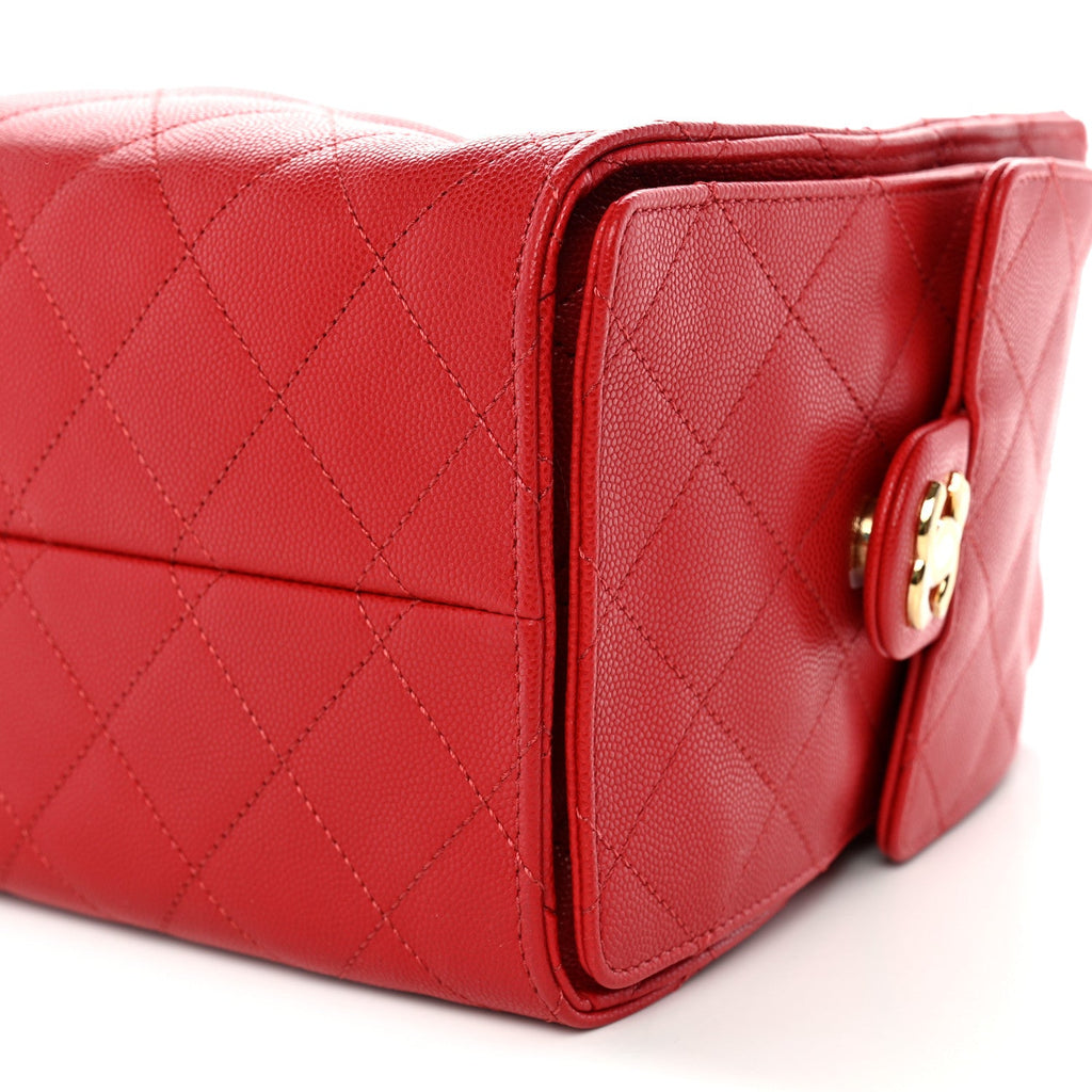 Caviar Quilted Small Chanel 25 Handbag Dark Red