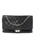 Aged Calfskin Quilted 2.55 Reissue 227 Flap Black