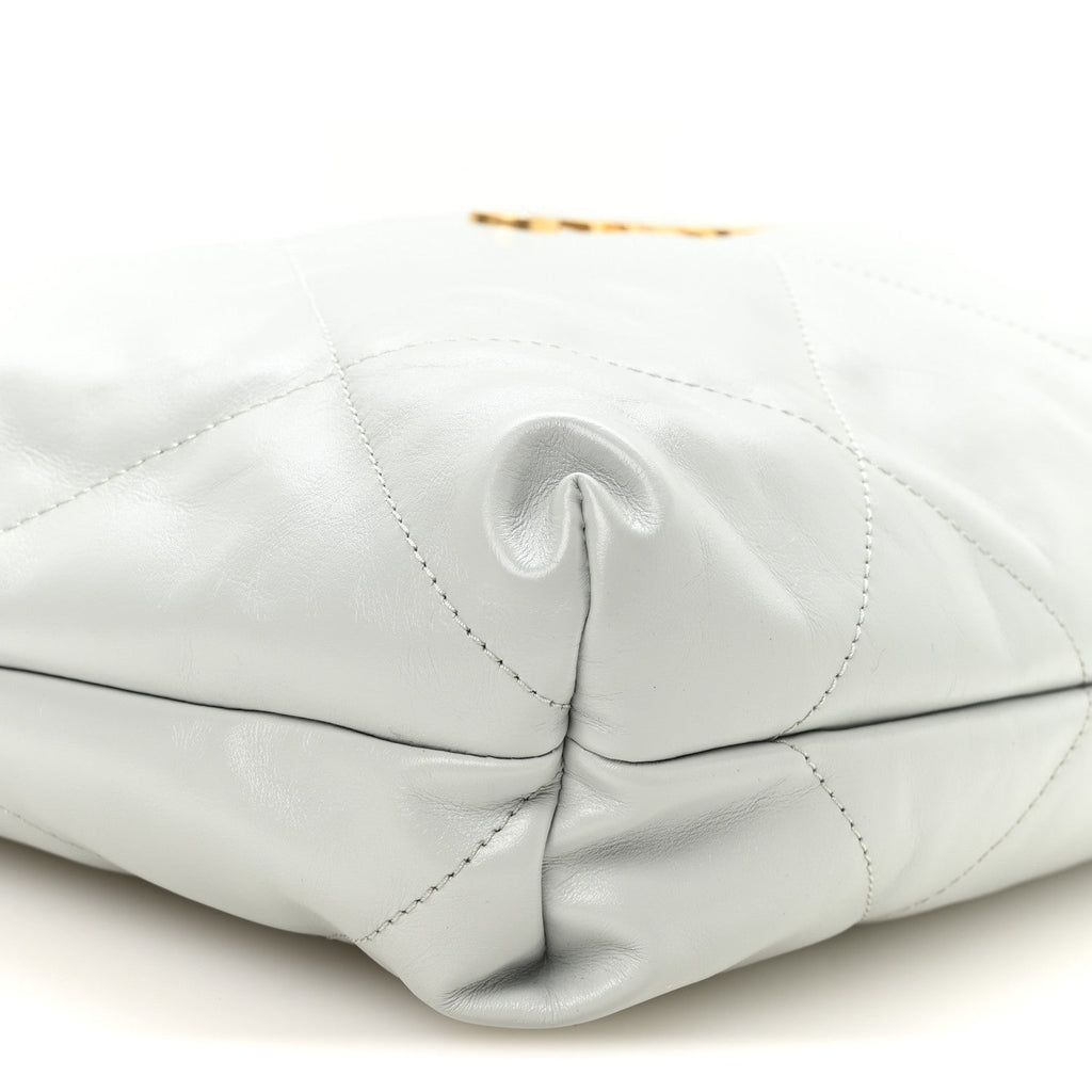 Shiny Calfskin Quilted Chanel 22 Light Blue