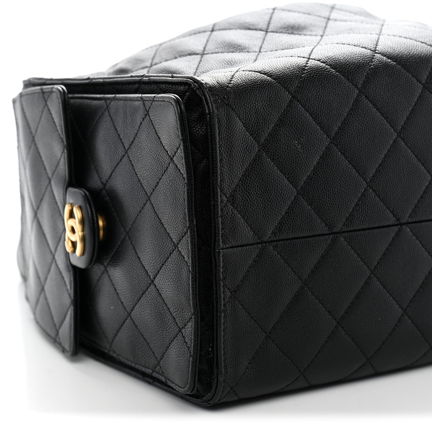 Caviar Quilted Medium Chanel 25 Handbag Black