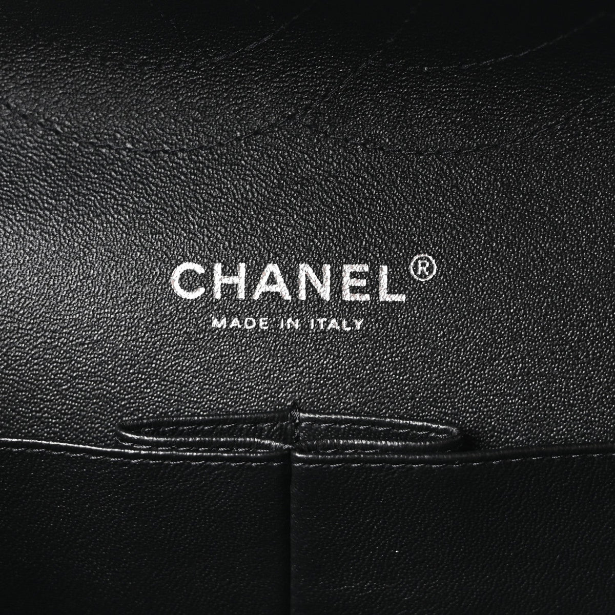 Patent Chevron Quilted Jumbo Double Flap Black