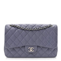 Lambskin Quilted Jumbo Double Flap Light Purple