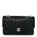 Caviar Quilted Small Double Flap Black