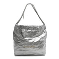 Metallic Calfskin Quilted Small Chanel 22 Silver