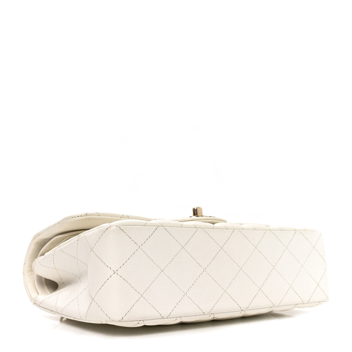 Caviar Quilted Small Double Flap White