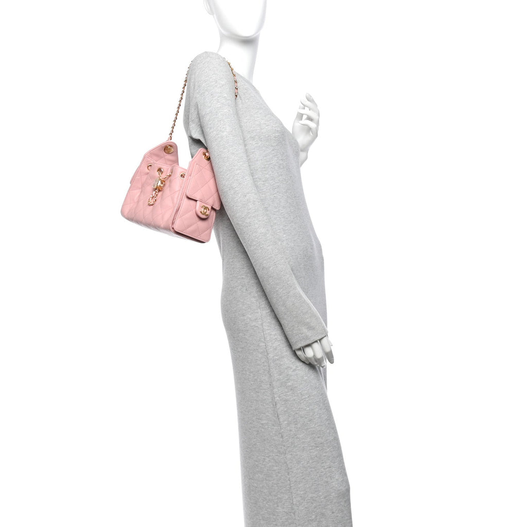 Caviar Quilted Mini Chanel 25 Handbag Light Pink