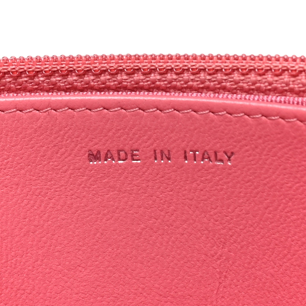 Lambskin Quilted Wallet On Chain WOC Pink