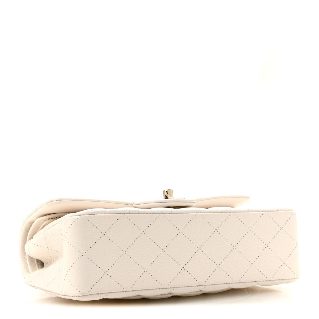 Caviar Quilted Small Double Flap White