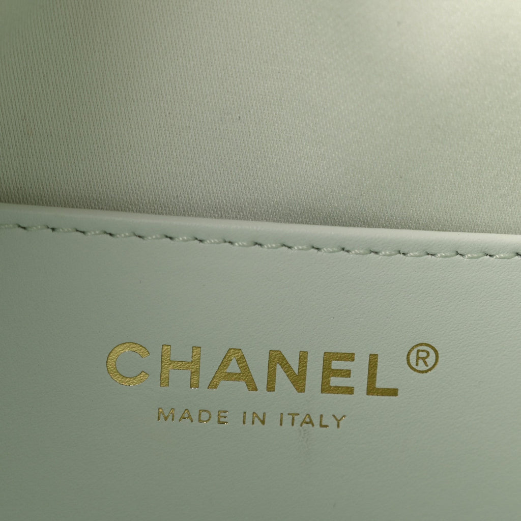 Caviar Quilted Mini Chanel 25 Handbag Light Green