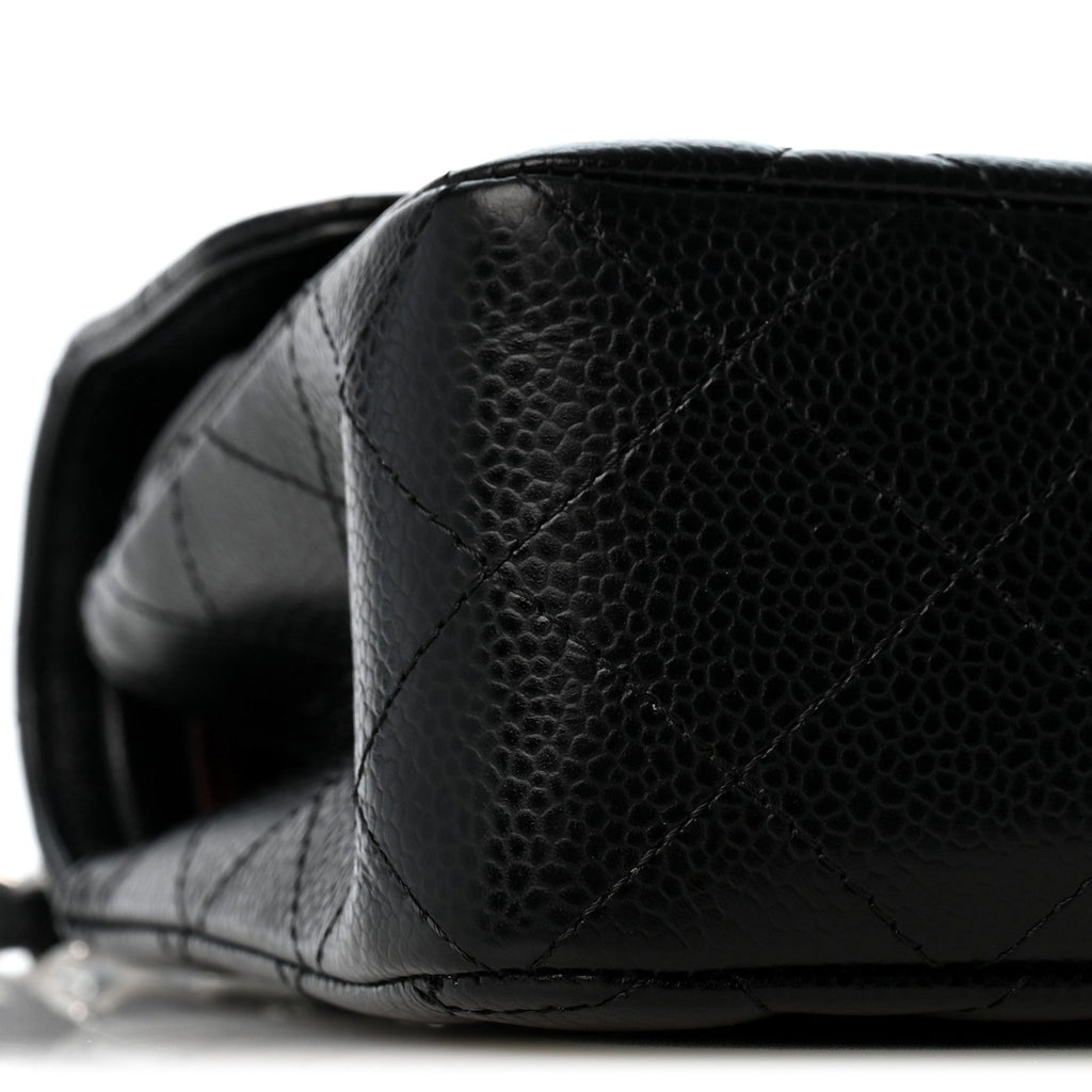 Caviar Quilted Small Double Flap Black