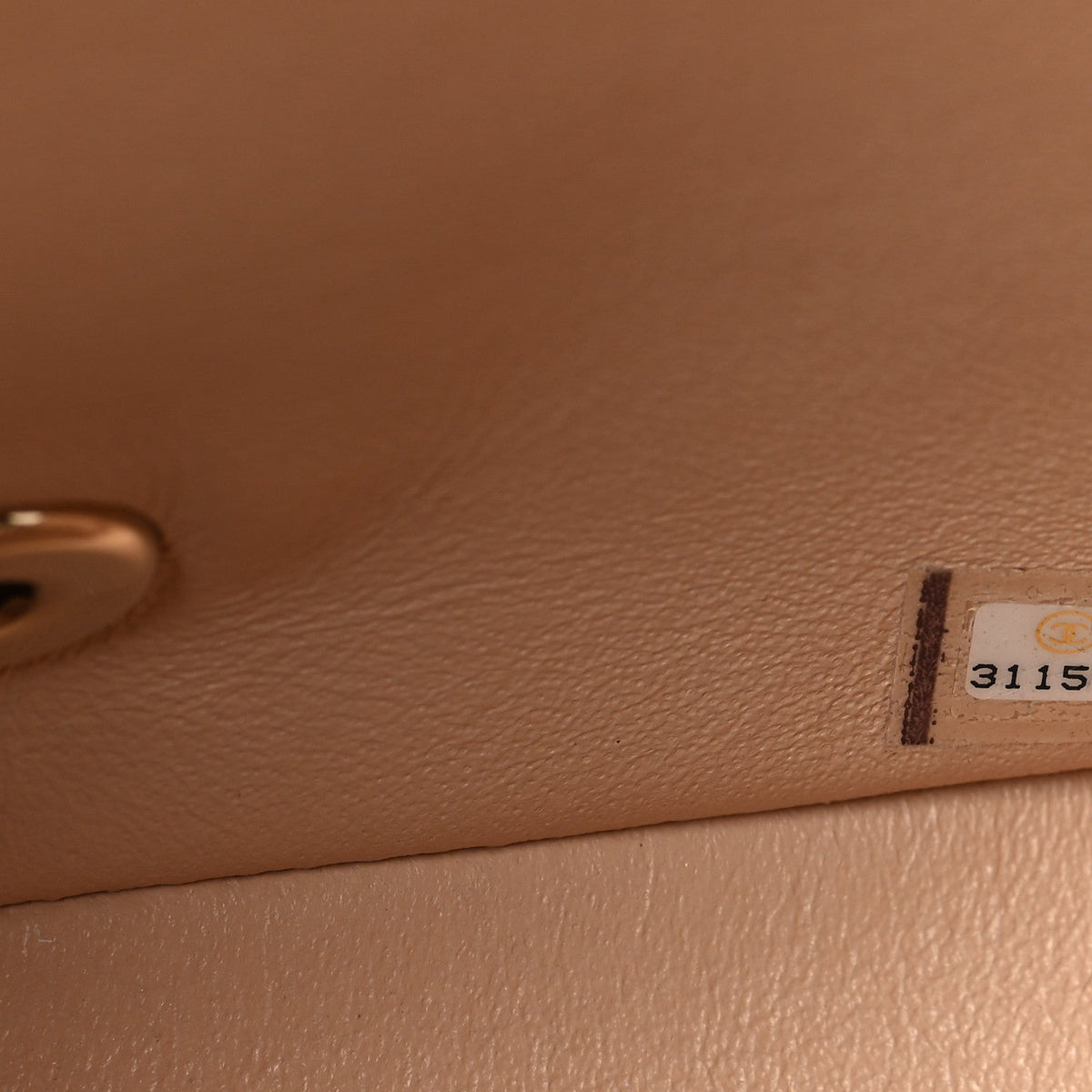 Lambskin Quilted Mini Square Flap Beige