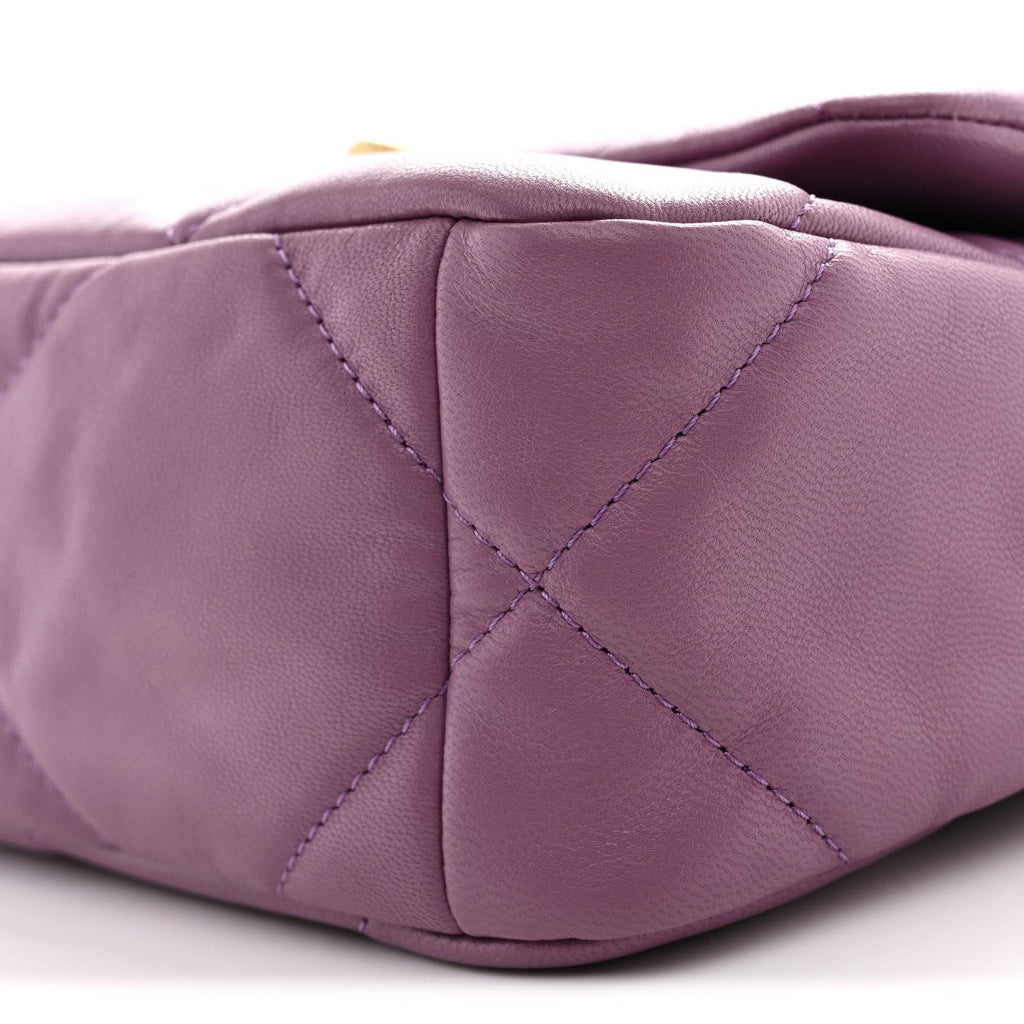 Goatskin Quilted Medium Chanel 19 Flap Violet Purple