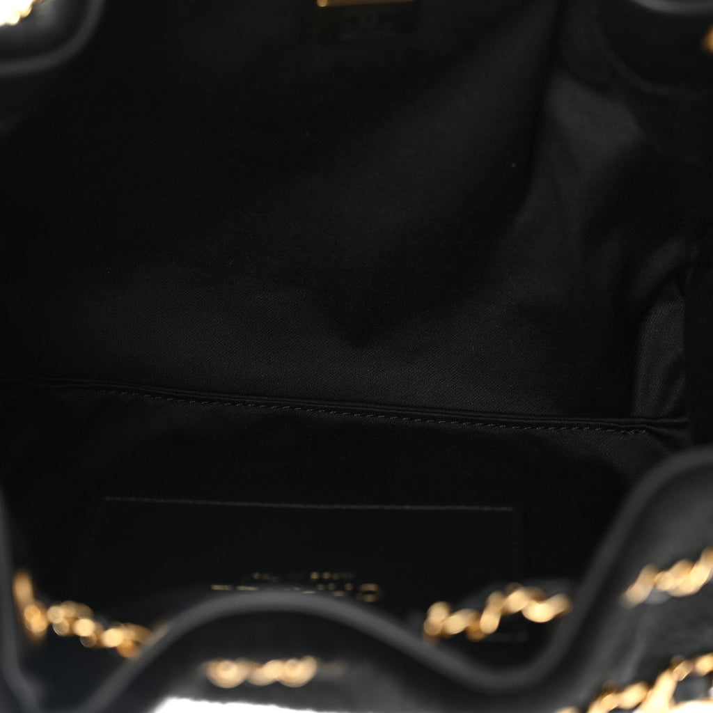 Pony Hair Mini Chanel 25 Handbag Black