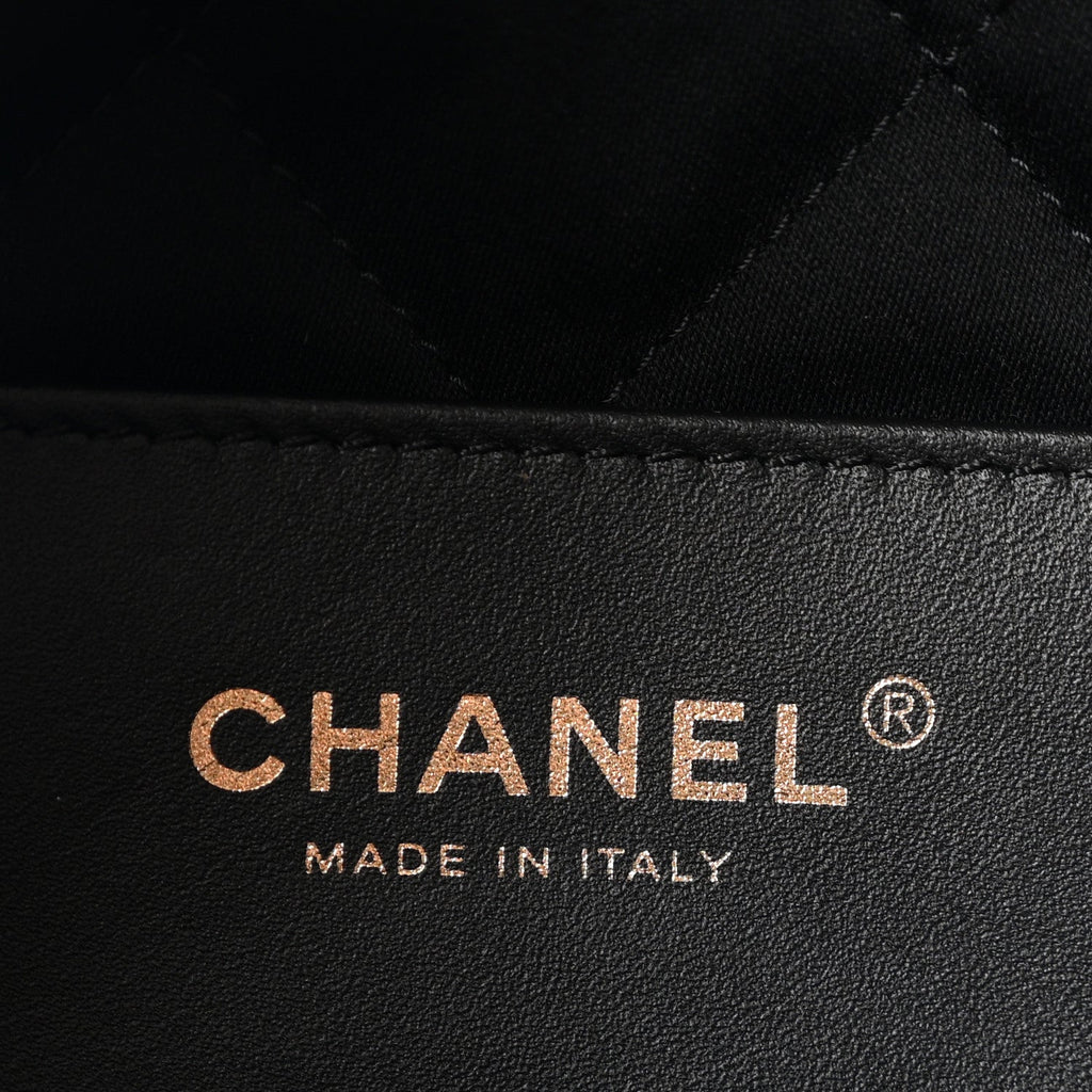 Shiny Calfskin Quilted Mini Chanel 22 Black