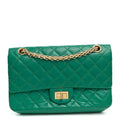 Aged Calfskin Quilted 2.55 Reissue 225 Flap Green