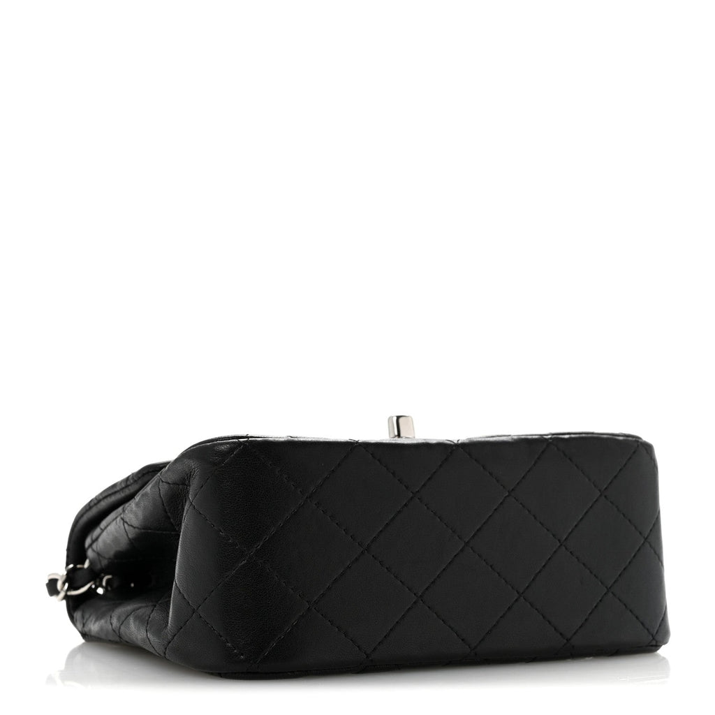 Lambskin Quilted Mini Square Flap Black