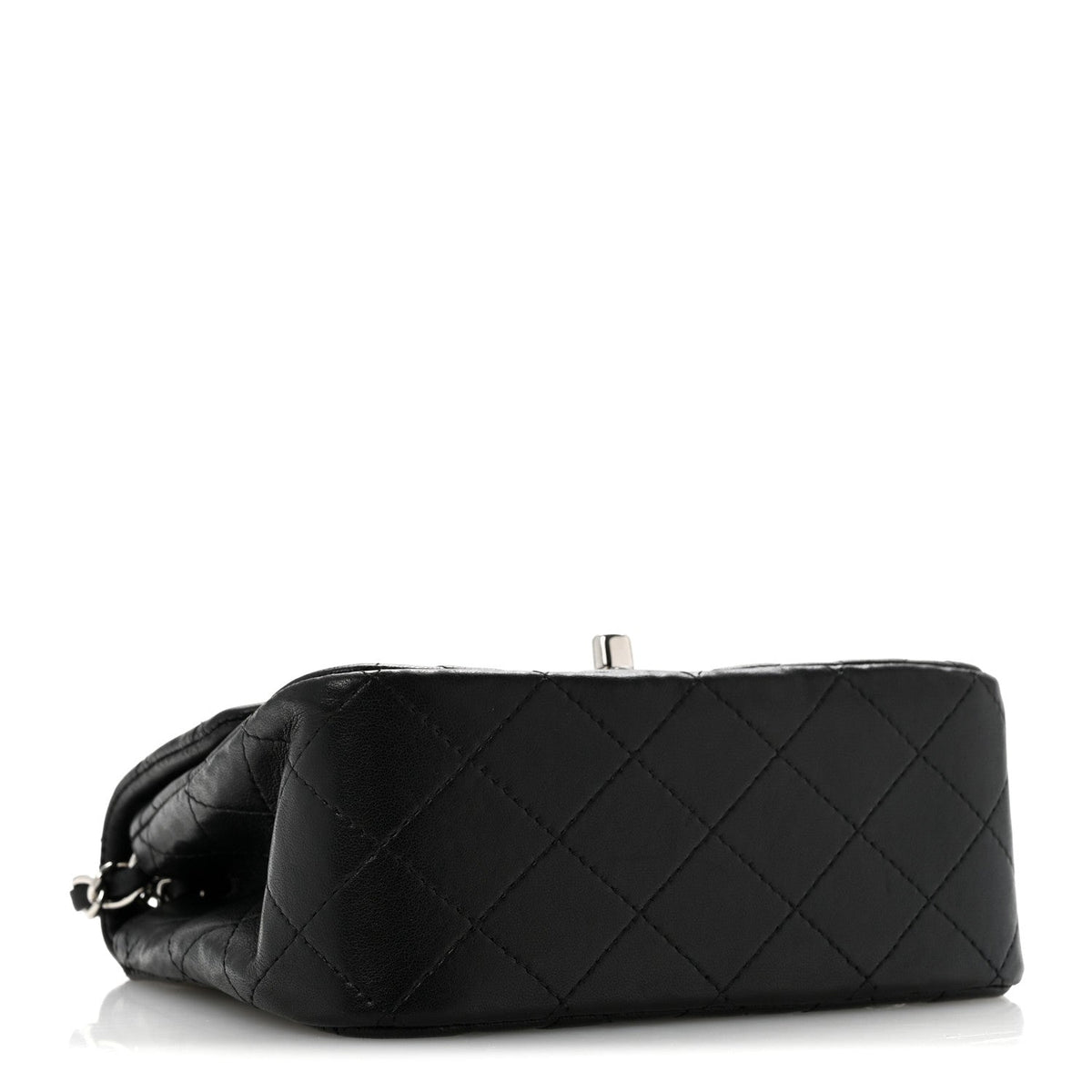 Lambskin Quilted Mini Square Flap Black