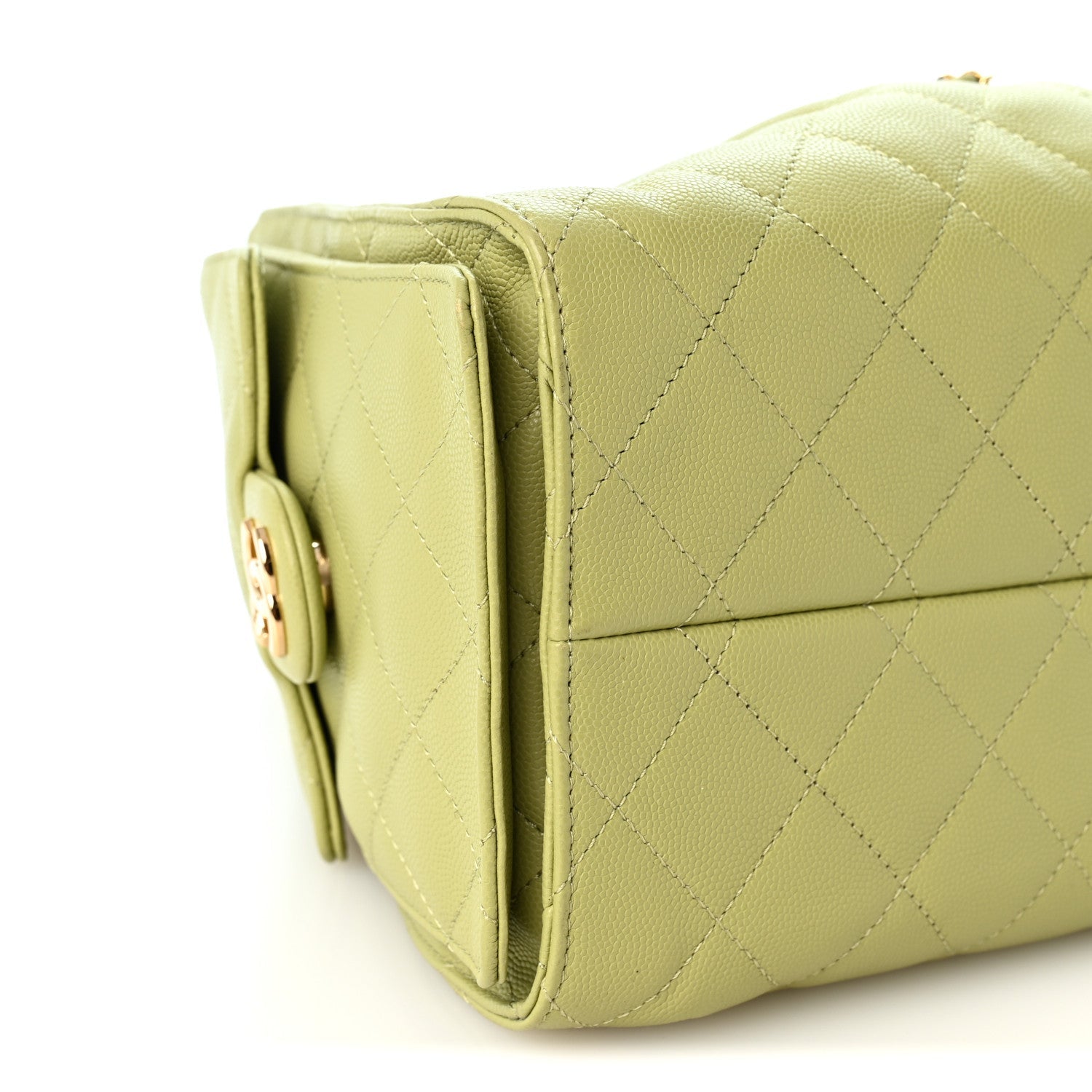 Caviar Quilted Small Chanel 25 Handbag Green