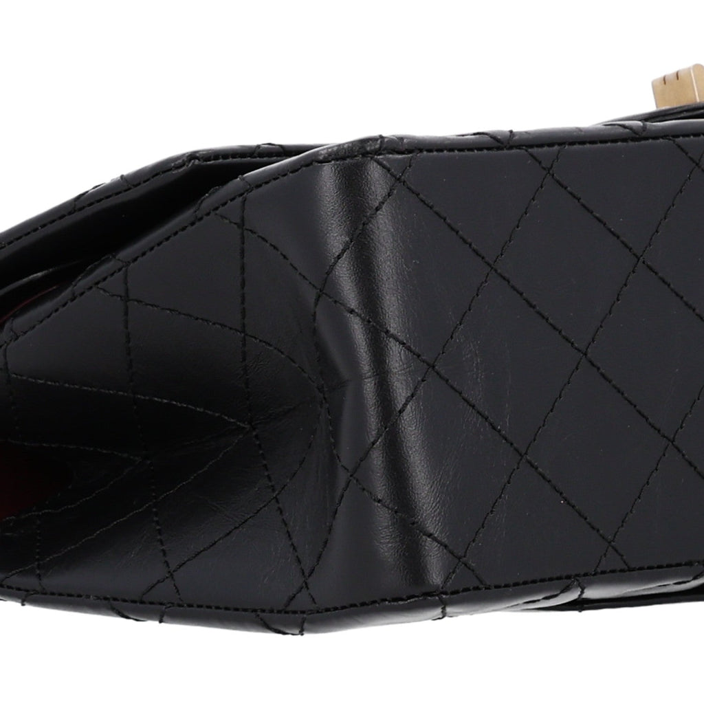 Aged Calfskin Quilted 2.55 Reissue 226 Flap Black